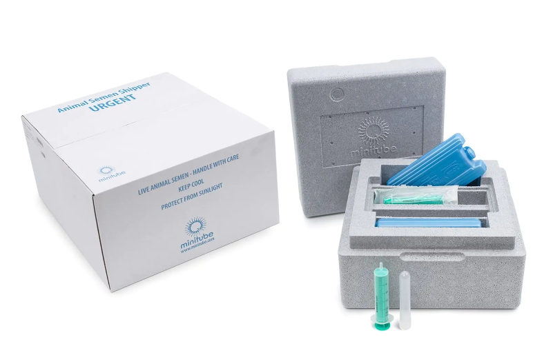 用于冷藏种马精液的迷你管运输箱